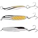 Dr.Fish 5 Pack Fishing Spoon Lures Lot Salmon Bass Bluefish Casting Trolling Spoon Treble Hooks Metal Fishing Lure Baits 1/2oz