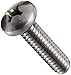 Stainless Steel Machine Screw, Plain Finish, Pan Head, Phillips Drive, 3/16
