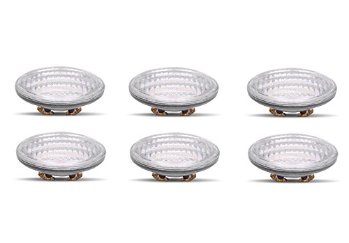 PAR36 LED 8 Watt Light Bulb Outdoor Garden Landscape Lighting Low Voltage 12V AC DC Multi-purpose Poolside Waterproof IP65 Flood Lamp 3000K Warm White 12 Volt Under Pool Lights 6 Pack AR111 G53 6 PACK