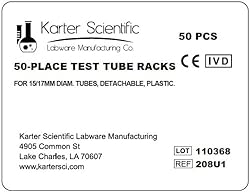 Plastic Test Tube Rack for 15/18 mm Tubes, Hole