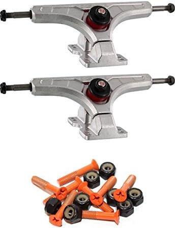 Arsenal Trucks Cast 44 Degree 165mm Skateboard Reverse Kingpin Trucks with 1" Orange Mounting Hardware