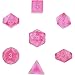 Polyhedral 7-Die Borealis Chessex Dice Set - Pink with Silver CHX-27404