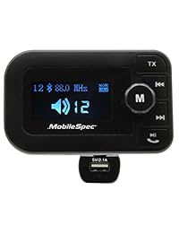 Mobile Spec   Cargador de 12 V con puerto USB de 2,1 A, transmisor FM, micrófono manos libres y pantalla LED grande