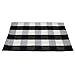 Buffalo Plaid Rug 2 x 3 ft Black White Checkered Door Mats for Entry Way, Front Porch, Kitchen, Farmhouse Carpet Cotton Washable Hand Woven Outdoor Rug