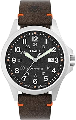 Expedition North - relógio de 41 mm para homens, castanho ecológico, bracelete de libertação rápida em duas peças, mostrador preto, caixa em aço inoxidável TW2V64100