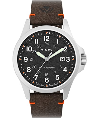 Expedition North - Reloj de 41 mm para hombre, eco-friendly marrón, correa de liberación rápida de dos piezas, esfera negra, caja de acero inoxidable TW2V64100