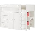 South Shore Tiara Loft Bed with Desk, Twin