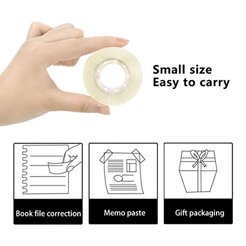 image for HappyHapi Clear Tape, Small Transparent Adhesive Tape for Office, Home