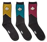 Star Trek TNG Mens Crew 3 Pair Socks Set One Size 9-12