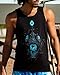INTO THE AM Angler Glow in The Dark Graphic Tank Tops for Men - Summer Beach Sleeveless Fashion Men's Tank Tops (Black, Medium)