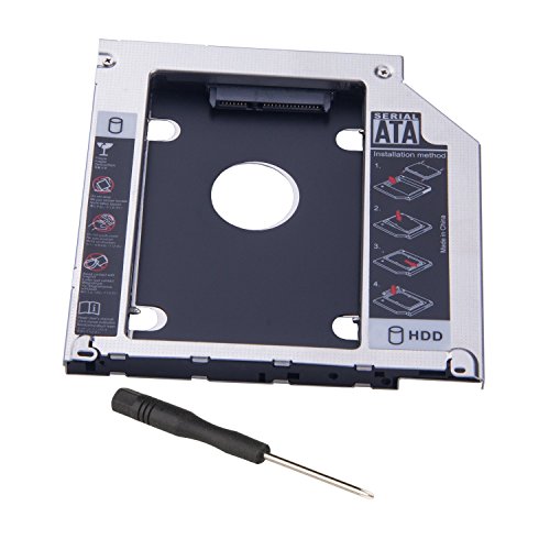 PC-Mart. 9.5mm 2nd Hard Drive Caddy 2nd HDD caddy Tray adapter ssd enclosure for Unibody MacBook/MacBook Pro 13 15 17 SuperDrive for SATA to SATA 2.5" 2.5 inch Hard disk