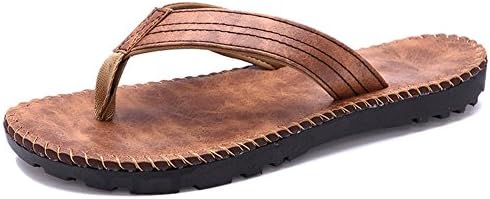 Sanfeet Mens Summer Thong Skidproof Light Sandals Flip Flops Coffee 44