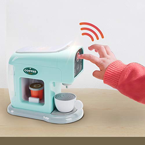 infunbebe Jeeves Jr. Kids Coffee Maker Toy Electronic Pretend Coffee Machine Play with Mug and Coffee Capsules My First Kitchen Appliance for Toddlers