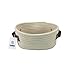 ICEBLUE HD Mini Size Beige Natural Cotton Rope Dog Toys Basket Nursery Basket Catchall with Leather Handles
