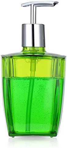 Foaming Hand Soap Dispenser,PerHomeAid Acrylic Soap Bottle Pump for Kitchen or Bathroom Countertop - Blue/Chrome