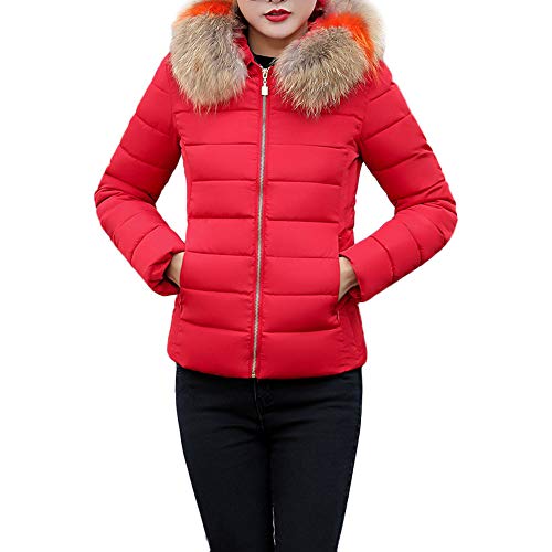Laimeng_World Women Winter Warm Faux Fur Collar Cotton-Padded Outerwear Thick Warm Slim Dowm Jacket Overcoat