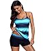 Supplim Women's Two Pieces Tankini Set Swimsuits with Boyshorts Swimwear