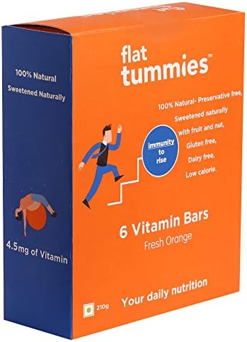 Flat Tummies Vitamin Bar with Fresh Orange, 35g (Pack of 12)