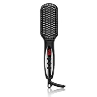 Hair Straightener Brush - Ceramic & Ionic Straightening Comb, LOUTAN 3-in-1 Flat Hair Straightening Brush, Anti-Scald Beard Straightener with Fast Heating, 12 Heat Levels, Auto Off Function