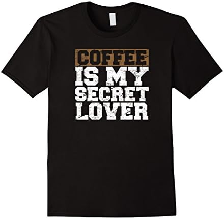 Mens Coffee is my secret lover T-shirt XL Black