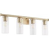 quorum lighting Juniper - 4 Light Bath Vanity-11.25 Inches Tall and 32 Inches Wide-Aged Brass Finish