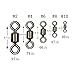 200PCS Fishing Connector, Rolling Bucket Swivels Stainless Steel Black Nickel, Connector Fishing Accessories #2#4#6#8#10