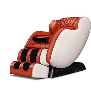 CSPFAIZA Electric Massage Chair with 12 Massage Techniques, Skin-Friendly PU Leather, 4D Intelligent Flexible Manipulator, Hot Massage, Low Noise – Orange/Red