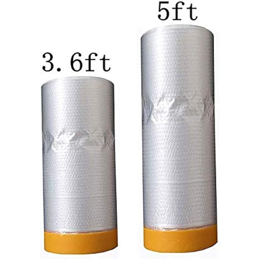 PreTaped Masking Film Poly Surface Painting Protection Cover Auto