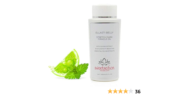 Amazon Com Sweetsation Therapy Organic Ellastibelly Stretch Mark Miracle Oil 4oz Stretch Marks Prevention In Pregnancy With Omega 3 6 9 Vitamins Micro Elements Amino Acids 30 Extracts To Boost Elasticity Health Personal Care