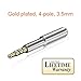MobilePal SureFit 2-Inch Headset Audio Jack Extender for iPhone and Android Cases with Gold Plated 4-Pole 3.5mm Connectors (Chrome)