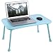 Large Bed Tray NNEWVANTE Multifunction Laptop Desk Lap Desk Foldable Portable Standing Outdoor Table, Breakfast Reading Tray Holder for Couch Floor for Adults/Students/Kids w/Handle- Bluethumb 1