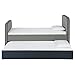 DHP Jesse Kids Upholstered Daybed and Bed Frame with Trundle and Wooden Slat Support, Twin Size - Grey Linen
