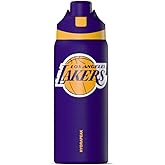 Hydrapeak x NBA Officially Licensed Los Angeles Lakers Oasis 32 oz Water Bottle with Chug Lid Push Button, Stainless Steel Water Bottle No Straw, 32 oz Insulated Water Bottle