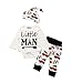 3Pcs Spring Baby Boys Clothing Little Man Print Outfits Rompers Clothes Set