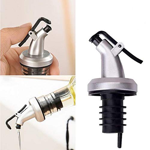 12 Pcs Pour Spouts, TBWHL Olive Oil Vinegar Dispenser Bottle Liquor Wine Pourers Flip Top Stopper Leak-proof with Lid for Kitchen and Bar