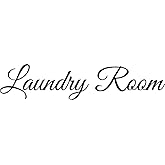 YJQQ Outdoor Indoor 22 x 6inch- Laundry Room - Gloss Back Adhesive Vinyl Decal Sticker Die Cut Vinyl Modern Art Script Graphics Lettering No Background - for Front Door Window Wall etc.