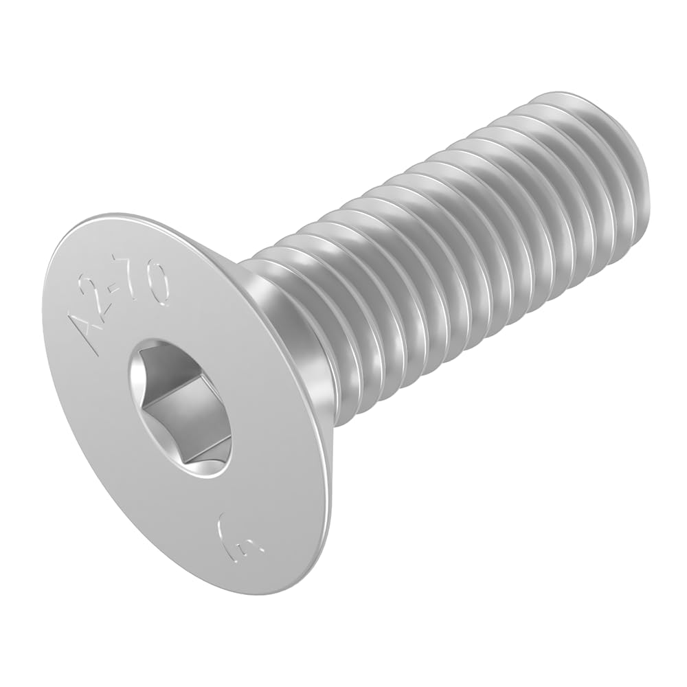 SECCARO countersunk screw M8 x 25 mm, stainless steel V2A VA A2, DIN 7991 / ISO 10642, hexagon socket, 20 pieces