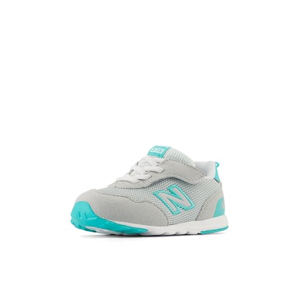 NEW BALANCE KID’S 515 V1 NEW-B HOOK & LOOP SNEAKER, CONCRETE/CYBER JADE, 2 XW INFANT