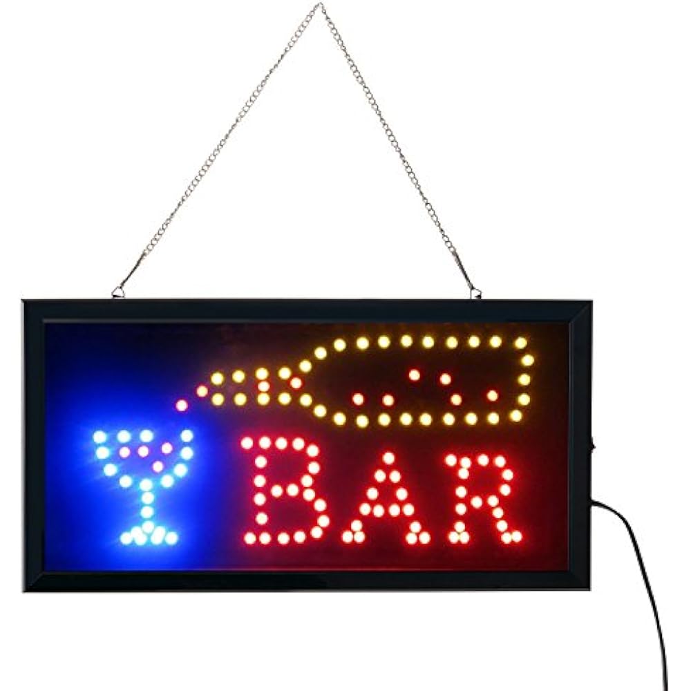 Led Bar Signs,Bar Open Sign Neon Light Electric Display 19x10inch Two