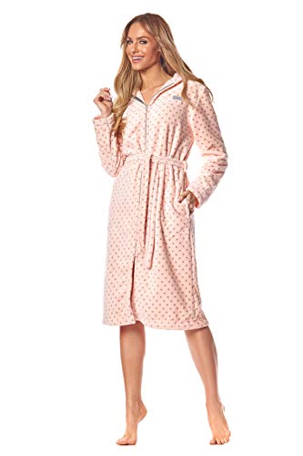 L & L - 9156 Long Luxury Toweling Badjas voor dames, zachte lange mouwen Extreem licht. Huismantel met ritssluiting in… - Image 4