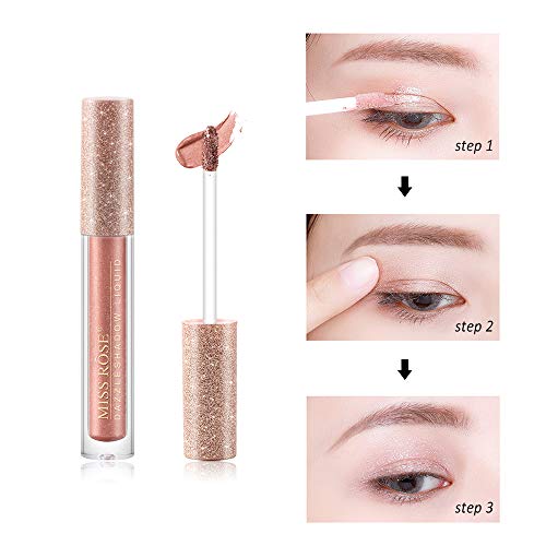 Coosa 6 Colors Glitter Liquid Eyeliner Metallic Shimmer Eyeliners Waterproof Lasting Sparkling Colorful Eyeliner Eye Shadow