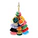 ALoveSoul Colorful Boho Pom Pom Weaving Tassel Bag Charm Keychain Handbag Key Ring, Blue