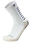 TRUSOX Mid-Calf Crew Cushion Soccer Sock, White, Large