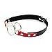MyCHIC PU Leather Buckle Strap Double Metal Ring Open Mouth Gag Black
