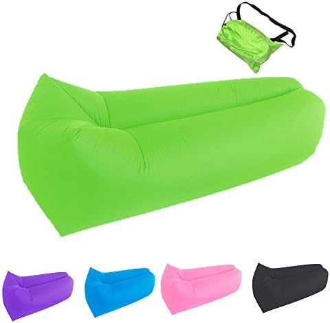 Bry Inflatable Lounger Air Chair Sofa Bed Sleeping Bag Couch For Beach Camping Lake Garden (Green)