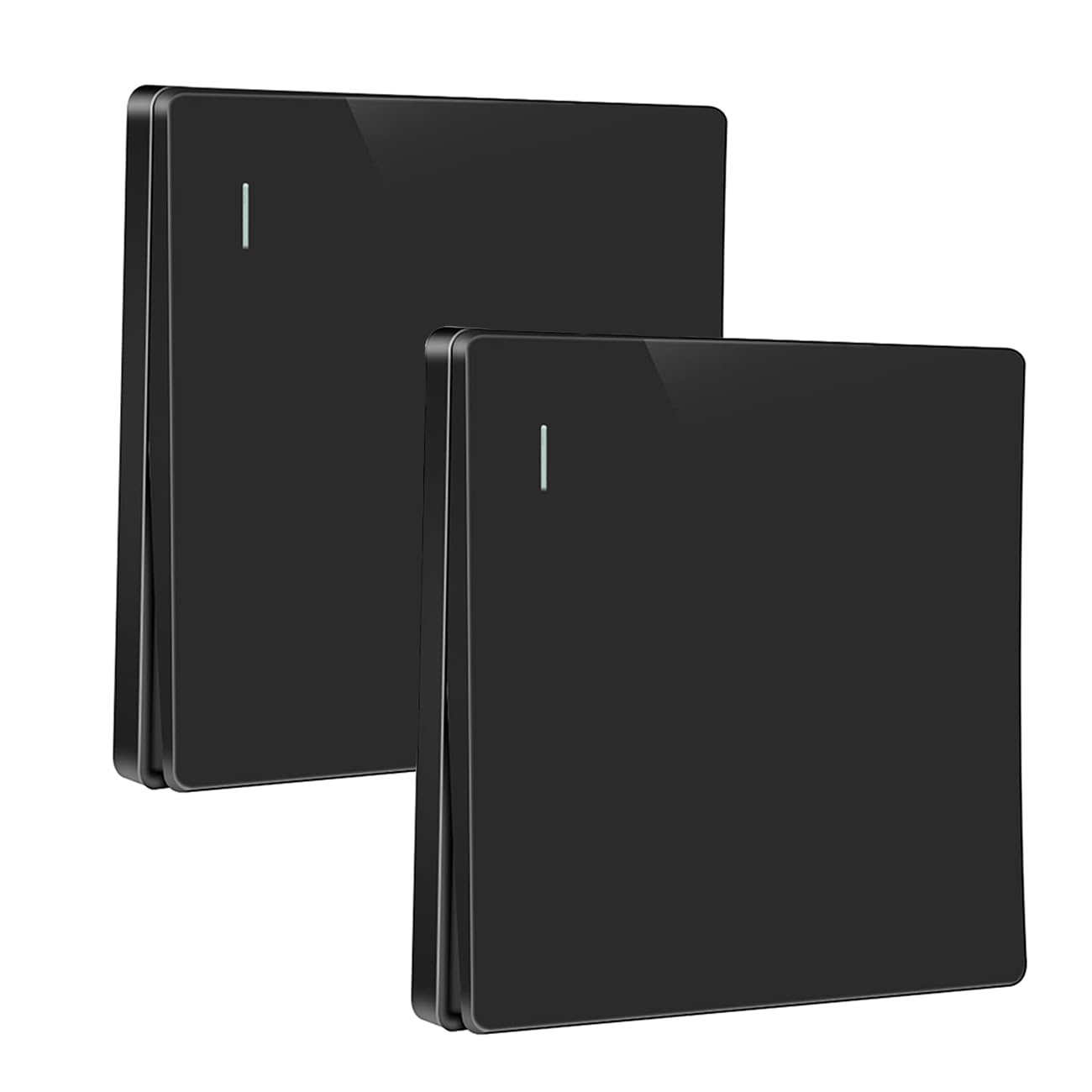 ZFQ 2 Pack Rocker Button Switch Black Wall Panel Electrical Single Light Switch, 1 Gang 2 Way, 10A 250V — image 1