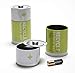 Monkey Business The Battery Recycling Bin Tin Container, Two Compartments for Used Battery Disposal
