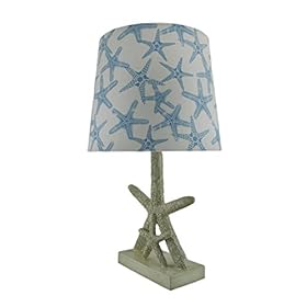 Star of the Sea Starfish Table Lamp w/Printed Fabric Shade Set of 2 41M1nFMizuL
