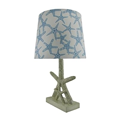 Star of the Sea Starfish Table Lamp w/Printed Fabric Shade Set of 2 41M1nFMizuL