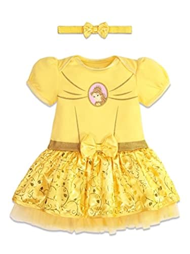 Disney Princess Belle Infant Baby Girls Cosplay Dress and Headband